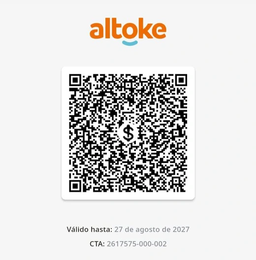 Código QR de pago Altoke de Mikaela 3K